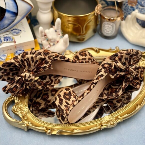 🆕 LOEFFLER RANDALL 🧿 NWOB Emilia Heeled Mules, Brown Leopard, Sz 7 - Picture 5 of 15